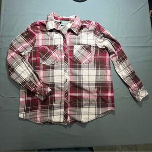 Natural Reflections Pink and White Plaid Button-Down Shirt